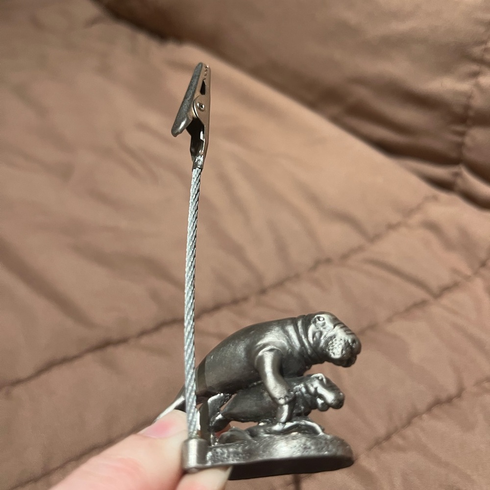Silver manatees picture holder